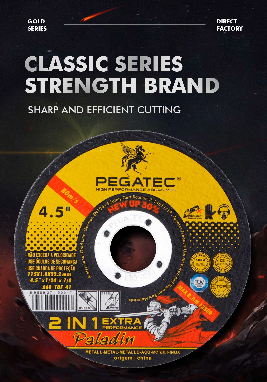 Pegatec 4.5&prime;&prime; Stainless Steel Cutting Disc Metal Cut off Wheel